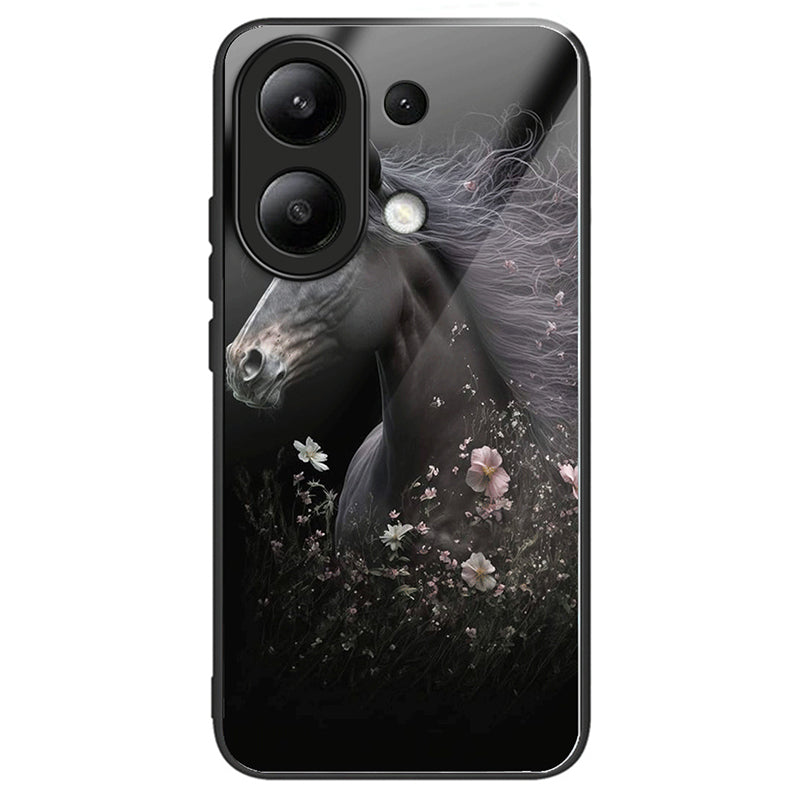 For Xiaomi Redmi Note 13 4G Tempered Glass Phone Cover Pattern Printing Drop-resistant Case For Xiaomi Redmi Note 13 4G Tempered Glass Phone Cover Pattern Printing Drop-resistant Case
